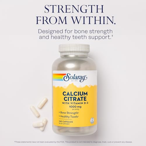 Solaray Calcium Citrate w/Vitamin D3 for Bone Health