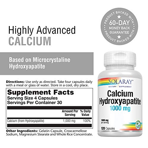 Solaray Calcium Hydroxyapatite 1000mg | Advanced Bone Support | 120 Capsules