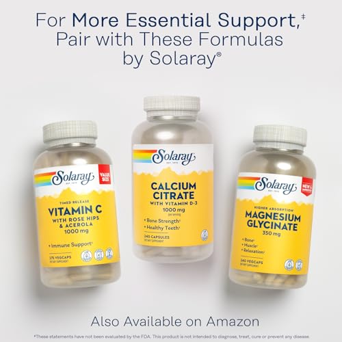 Solaray Calcium Citrate w/Vitamin D3 for Bone Health