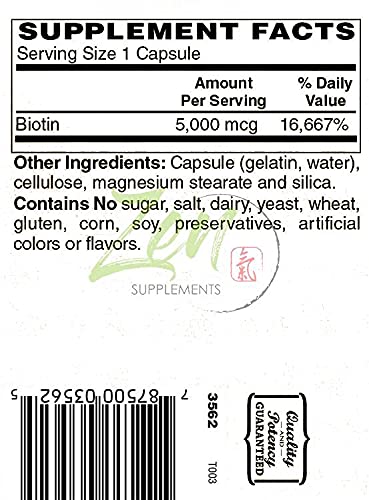 USP Grade Biotin Capsules - Strong Hair, Nails, Skin