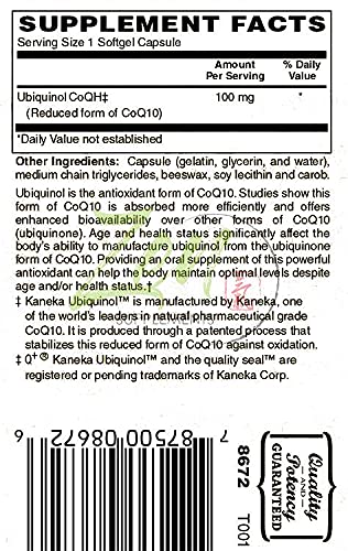 Ubiquinol CoQ10: Antioxidant Support, Heart Health, Energy Boost (60 Softgels)