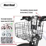 Front Handlebar Folding Bike Wire Basket with Handles