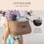 Women's Cruiser Front Bike Basket with Cup Holder