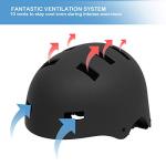 Stylish Black Skate Helmet for Adults - Medium/Large