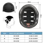Stylish Black Skate Helmet for Adults - Medium/Large