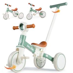 LOL-FUN 5-in-1 Toddler Tricycle with Steering Handle