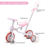 XIAPIA Kids Tricycle with Detachable Pedal and Training Wheels