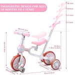 XIAPIA Kids Tricycle with Detachable Pedal and Training Wheels