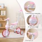 XIAPIA Kids Tricycle with Detachable Pedal and Training Wheels