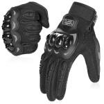Unisex Full Finger Touchscreen Motorcycle Gloves - Black