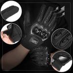 Unisex Full Finger Touchscreen Motorcycle Gloves - Black