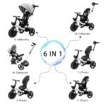 UBRAVOO 6-in-1 Baby Tricycle with Adjustable Canopy