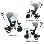 UBRAVOO 6-in-1 Baby Tricycle with Adjustable Canopy