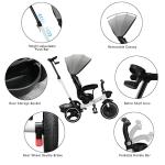 UBRAVOO 6-in-1 Baby Tricycle with Adjustable Canopy