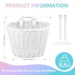 Woven Handlebar Bicycle Basket with Leather Strap