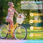 Woven Handlebar Bicycle Basket with Leather Strap