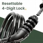 Titanker 4-Foot Coiled Bike Cable Lock