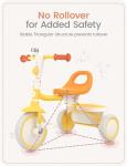 Yellow Toddler Tricycle with Bell for Ages 1-5