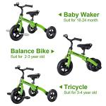 YGJT Folding 3-in-1 Toddler Tricycle - Green