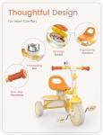 Yellow Toddler Tricycle with Bell for Ages 1-5