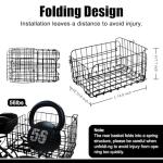 Large Black Rear Bike Basket with Waterproof Cover