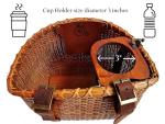 Vintage Wicker Bike Basket with Cup Holder