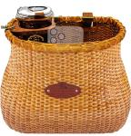 Vintage Wicker Bike Basket with Cup Holder