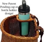 Vintage Wicker Bike Basket with Cup Holder