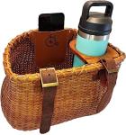 Vintage Wicker Bike Basket with Cup Holder