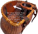 Vintage Wicker Bike Basket with Cup Holder