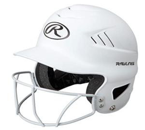 Matte White Highlighter Batting Helmet with Face Guard