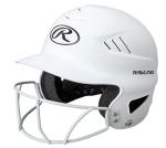 Matte White Highlighter Batting Helmet with Face Guard