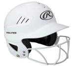 Matte White Highlighter Batting Helmet with Face Guard