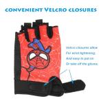 Kids Spider Superhero Bike Gloves (Red, Small)