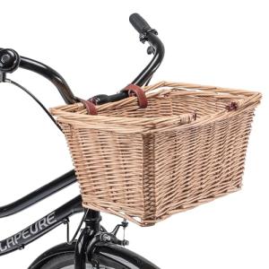 Handmade Wicker Bike Basket with Leather Straps