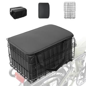 Foldable Rear Bike Basket with Waterproof Cover