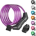 Titanker 4ft Coiling Bike Cable Lock - Purple