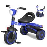 Foldable Toddler Tricycle with Adjustable Seat - Blue