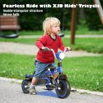 Foldable Toddler Tricycle with Adjustable Seat - Blue