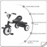 Foldable Toddler Trike with Lights and Pedals