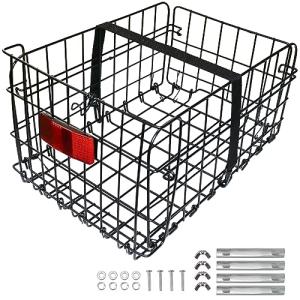 Huntoshon Folding Bike Basket with Safety Light