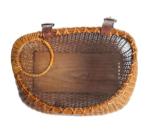 Vintage Wicker Bike Basket with Cup Holder