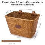 Rattan Front Bike Basket for Women - Retro Style