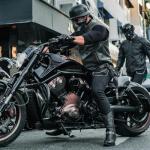 German Style Half Helmet with Face Shield - Black