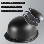 German Style Half Helmet with Face Shield - Black