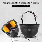 German Style Half Helmet with Face Shield - Black