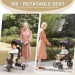 6-in-1 Folding Baby Tricycle with Push Handle