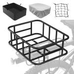 Heavy-Duty Bike Basket with Liner and Cargo Net