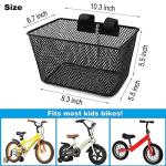 Kids’ Front Bike Basket, Black Metal, Versatile Use