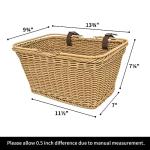 Detachable Wicker Bike Basket with Handles